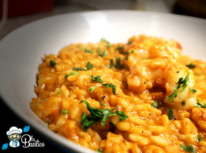 risotto con bisque di gamberi