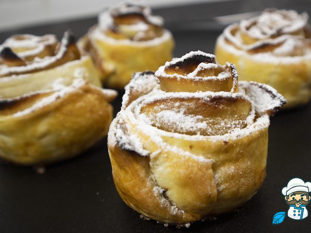 166 – Rosette di pasta sfoglia alle mele 4